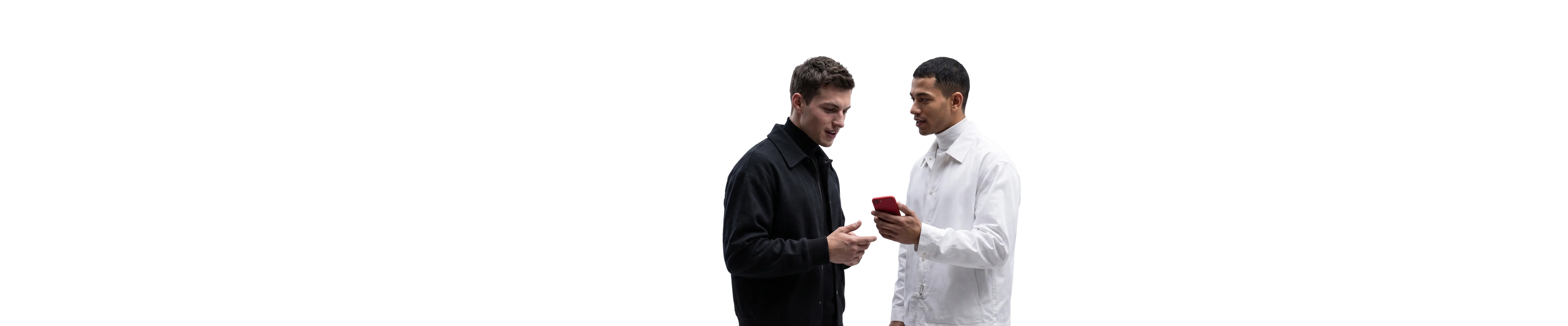 people using mobile trading app on smartphones